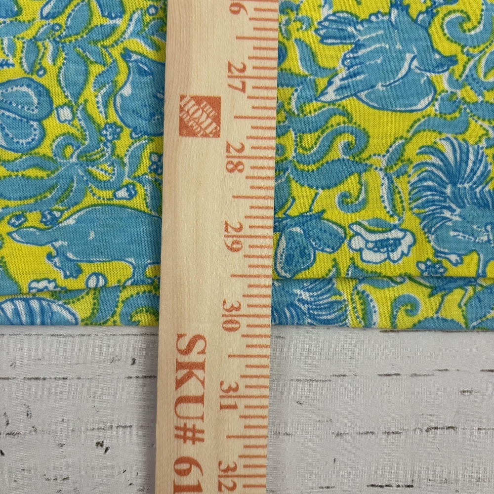 Vintage Lilly Pulitzer Mens Stuff Polo Shirt Mens L Yellow Blue Palm Beach - Picture 5 of 6